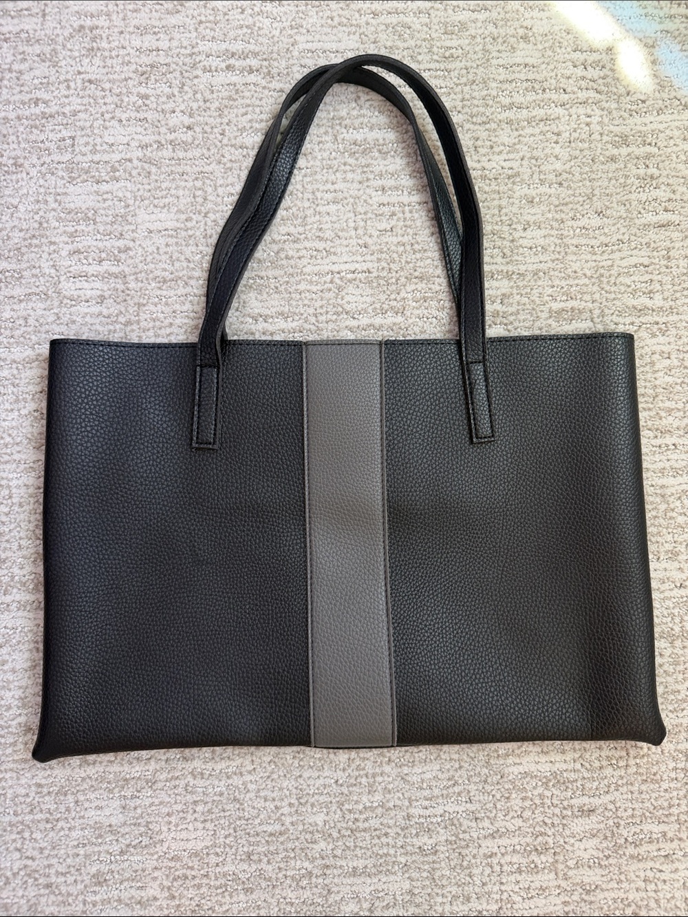 Vince Camuto Black Pebbled Leather Tote